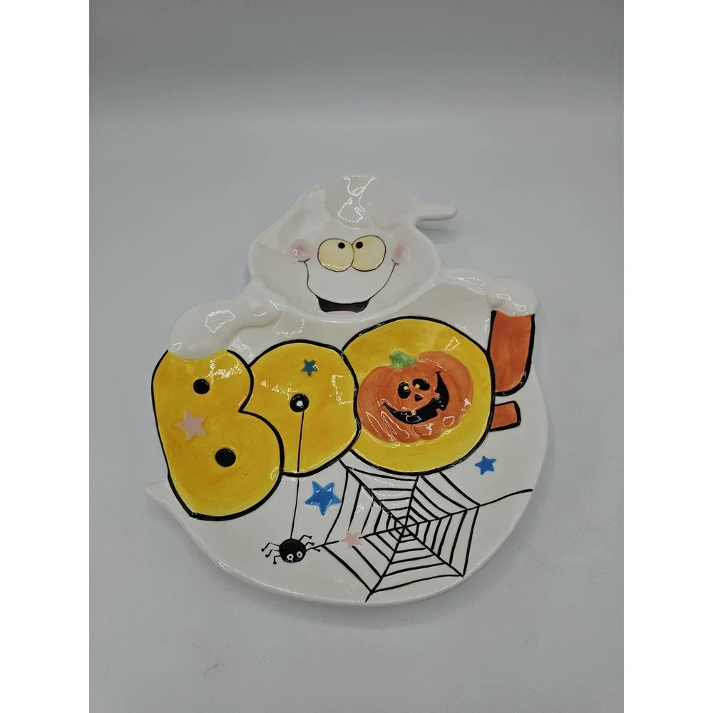 Vintage Chang Song Halloween Ghost, Pumpkin, Spider, BOO! Candy Bowl‎ Dish